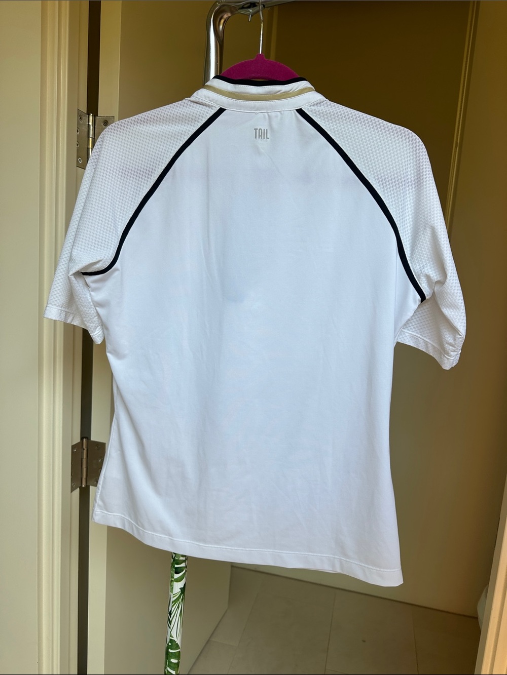Medium Tail White Polo with Black and Gold Trim - Picture 3 of 6